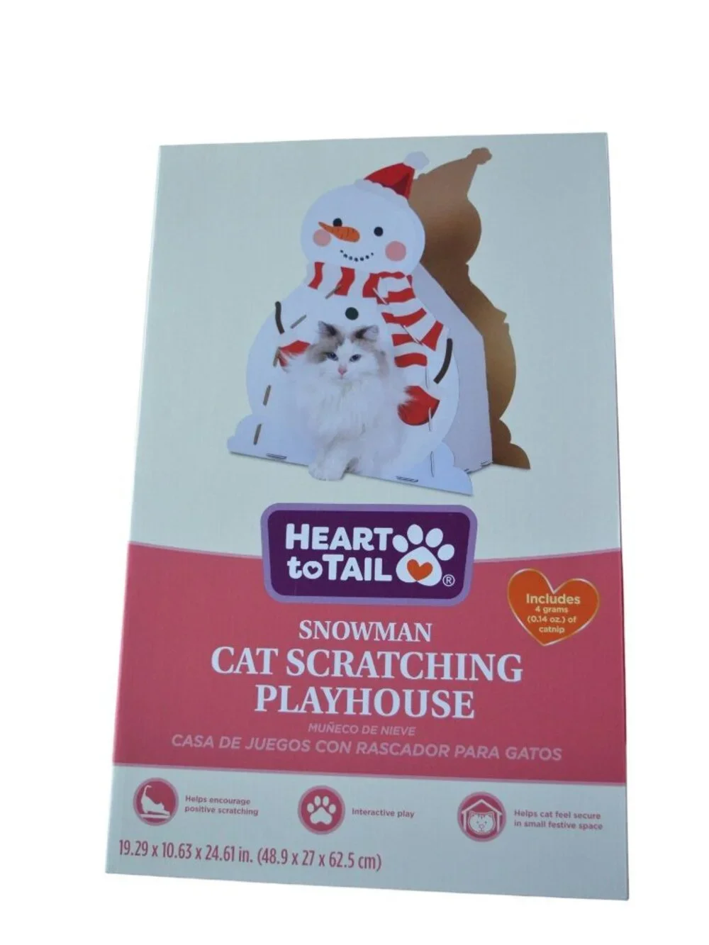 Heart to Tail Snowman Man Cat Scratching Playhouse with Catnip NIB